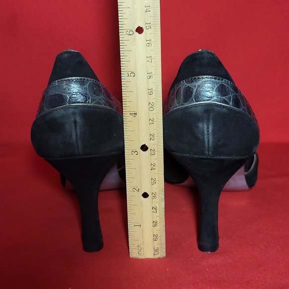Alrando Womens Shoes Black Suede Ankle Wrap High Heels Pumps Size 10 - Picture 9 of 12